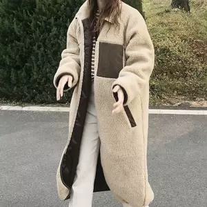 여자 오버핏 집업 롱코트 뽀글이 겨울 아우터 MZe5+1oWg