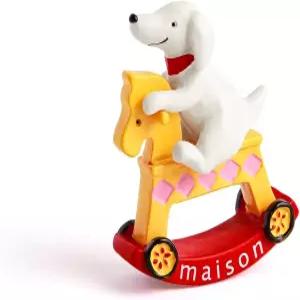 AUDRWALL 크리스마스 장식 흰색 코끼리 선물 행복한 강아지 흔들기 말 인형 책상 사무용 장신구 남녀용