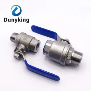 비닐 손잡이 외부 나사산-내부 나사산 스테인리스 스틸 304 2P 풀 포트 볼 밸브 스레드 물 스위치