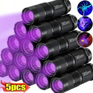 395/365nm 미니 줌 가능 자외선 토치 LED UV 손전등 조명 검사 램프 펫 소변 얼룩 탐지기
