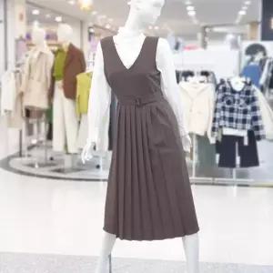 [하프클럽/에이비에프지]브이 플리츠 뷔스티에 원피스 CBHA5O32G