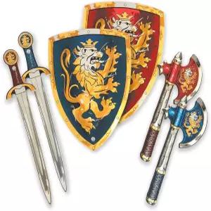 라이온터치 - 노블 나이트 폼 소드 방패 도끼 블루 레드 3-8년 소년을 위한 플레이파이팅