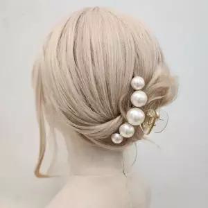 여자 진주 집게 헤어핀 여성머리핀 진주집게핀 진주핀 큰진주핀