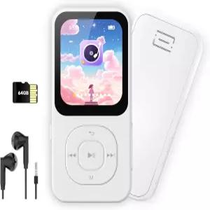 블루투스 5.3이 탑재된 64GB MP3 플레이어 스피커가 PECSU 뮤직 FM 라디오 음성 녹음기 하이파이 사운드