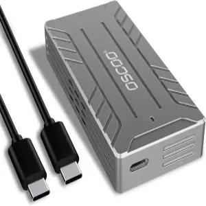 OSCOO 40Gbps USB4 M.2 NVMe 인클로저 팬 내장 액티브 쿨링 디자인 알루미늄 합금 방열 휴대용 외장 SSD