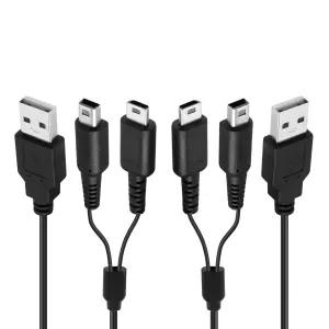 YENOVO 2 팩 올인원 DS/3DS 충전 케이블 - 닌텐도 DS 라이트 3DSXL 3DSLL 2DS NDSi와 호환되는 범용 USB