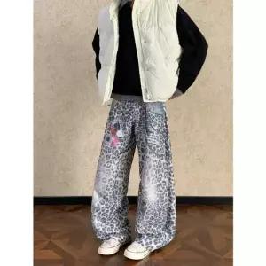 바지 청 남성용 배기핏 하이웨이스트 슬림핏 슬랙스 긴 CH1