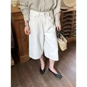 팬츠 청 가을 여자 청바지 와이드 청반바지 일자 반바지 7부 BE3