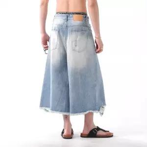 남사친 빈티지 캐주얼 청반바지 쿨링 헤짐 와이드 청바지 반바지 7부 CH1