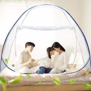 패밀리 모기장 1인용 침대 원터치 캐노피 캠핑 대형 접이식 야외 방충망 텐트형 사각_24529385