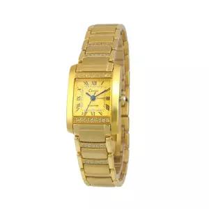 카리타스 고품격 천연 다이아몬드 여자 선물 명품 예물 고급 사각 금장 메탈 손목 시계 / C143F 