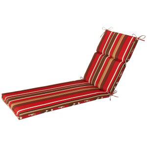 넥타이, 플러시 섬유 충전재, 날씨, 페이드 저항성이 있는 베개 퍼펙트 리버서블 플로럴 스트라이프 실내/외 스플릿 백 체이스 라운지 쿠션, 72.5인치 x 21인치, /레드 몬세라트, 1 카운트