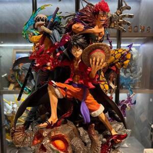 원피스 애니메이션 오니가시마 전투 액션 피규어   슈퍼노바 3대 선장 루피 키드 로우 수집호환 모델 장난