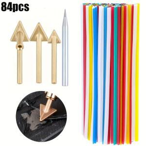 84피스 플라스틱 용접봉 세트에는 4개의 용접 헤드가 포함되어 있으며, 자동차 범퍼용 다색 PP/PVC/PE 플라스틱 용접봉입니다.