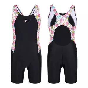 [레노마수영복](하남점)*지퍼백 폴리백 증정* 여아 플라워 X백 반신 3부 반신수영복 블랙 RN-GS2G863-BK