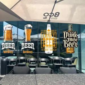 시트지 맥주 호프집 대형 유리창 창문 쇼윈도 수입 술집 펍 바