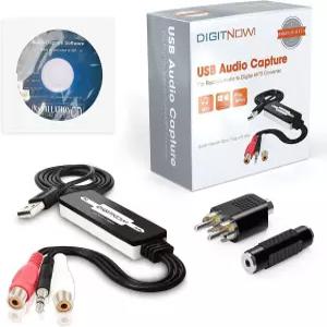 바이닐 레코드용 DigitPro USB 2.0 오디오 캡처 카드 스테레오 RCA/3.5mm 음악 인터페이스를 갖춘 카세트