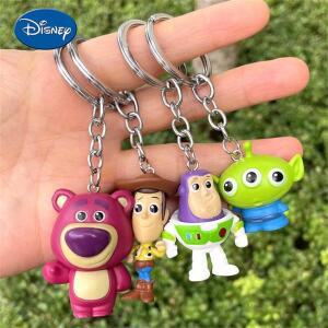 디즈니 토이 스토리 액션 피규어 귀여운 자동차 키 체인 로트 오 허긴 베어 버즈 남성 만화 장난감 인형 걸