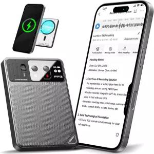 평생 무료 전사 기능이 있는 AI 음성 녹음기 - ChatGPT 기반 107개 언어 번역기 회의/강의용 앱 제어 64GB