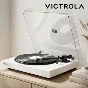 [국내정발] 빅트롤라 Wave LP 턴테이블 플레이어 블루투스 화이트