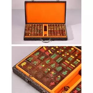 프리미엄 마작패 보드게임 고급마작 린넨 혼합색상 상자