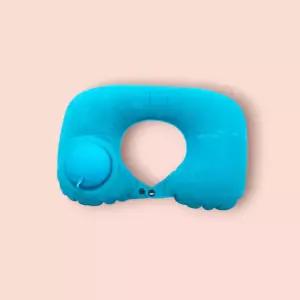 [유일] 쿠션 레이크블루 목쿠션 펌프내장 목베개 공기주입 휴대용 여행용