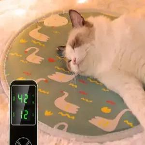 원형 고양이 방석 발열 사각 쇼파 논슬립 애견 전기 매트 히터