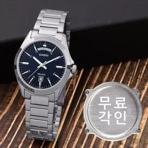 무료각인 MTP-1370D-2A2 클래식 라운드 데이데이트 정장 남자 메탈 시계 d