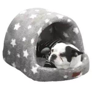 [반려] 강아지 동굴형 워머 쿠션 그레이스타 대형 1P 방석