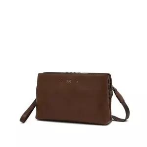 [롯데백화점]닥스 액세서리 브라운 로고장식 소가죽 크로스백 겸 그립백 DBBA6E281