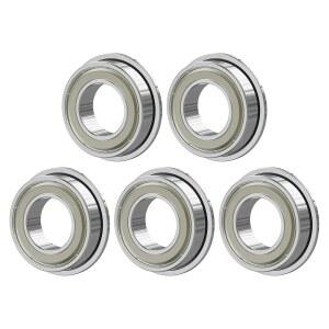 FOCMKEAS MF84ZZ 5PCS 플랜지 볼 베어링 4 8 3mm 이중 금속 차폐 플랜지 베어링 크롬강 ABEC-1 P0 Z2 미니어처 딥 그루브 볼 베어링 산업용 기계, 전동 공구