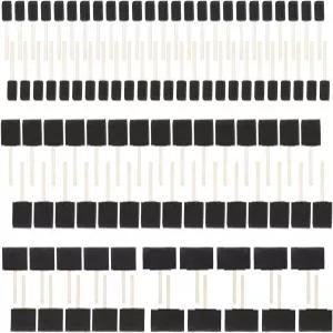 100개 폼 페인트 브러시 4가지 크기 모듬 스펀지 나무 손잡이 세트 페인팅 염색 바니시 클린 및 DIY 공예