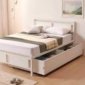 OFW 스틸 슬라이딩 수납 침대 Q 1570x940 퀸침대수납형