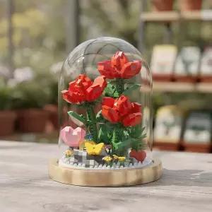 [키움하우스]YKO 로즈돔 684피스 P1170 장미 꽃 미니블록 취미 나노블럭 조립 피규어 장식품 인테리어