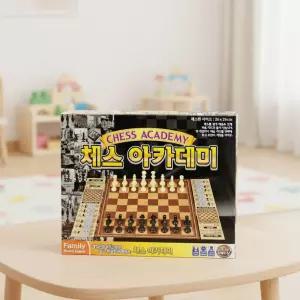 체스 아카데미 보드게임 휴대용 테이블 체스판 서양장기 두뇌게임 가족 패밀리 2인용 어린이