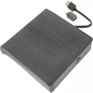 SUEACC 외장 슬롯 인 USB CD DVD 버너 레코더 드라이브 블랙 옵티컬 디스크 트레이 휴대용 플러그 앤