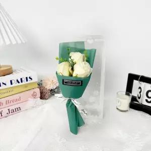 미니 비누장미 꽃다발 핑크 장식용 조화 선물포장  인테리어소품