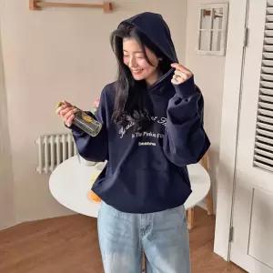 레터링 후드 티셔츠 루즈핏 밑단레이어드 후드티 여성 빅사이즈