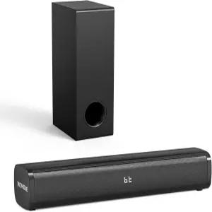 유선 서브우퍼가 있는 스마트 TV용 우홈 사운드바 2.1 CH 소형 TV 스피커 블루투스 5.3/ARC/광학/AUX/USB