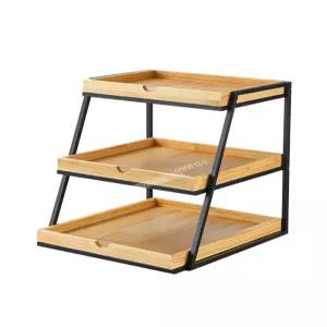 머스코 스테인리스 원목 진열대 빵 케이크 디스플레이 선반