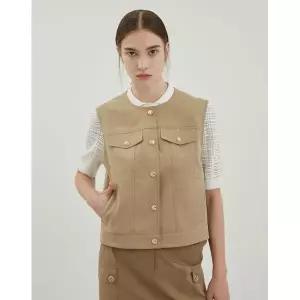 [하프클럽/올리비아로렌]버튼 다운 베스트___VOCQC4M4256