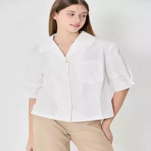 [오조크][오조크(OZOC)] 엣지볼륨 카라 블라우스 (택가격 124000원)