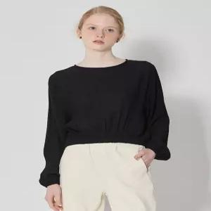 [오조크][오조크(OZOC)] 크롭 라운드넥 블라우스 (택가격 84000원)