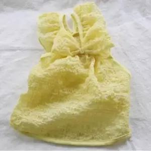 [반려] 강아지 리본 지지미 나시티 옐로우 1P 여름 티셔츠