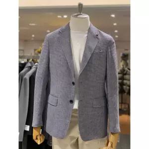 킨록바이킨록앤더슨 킨록 여름 스카이 블루 투톤 브이종광 체크 캐주얼 자켓, FJJ93