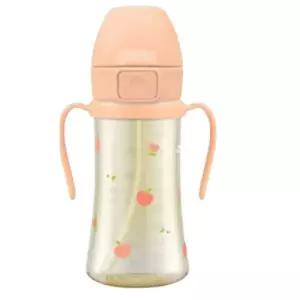 (정품) 그로미미 피치플라워 PPSU 원터치빨대컵 300ml 자기주도 유아물컵 어린이집물병