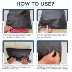 여행 재사호환  가능한 리유저블 핸드 롤 진공 가방 방수 압축 휴대호환  수하물 보관 공간 보호기