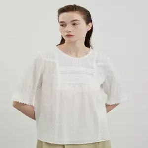 [올리비아로렌]레이스 핀턱 탑__VVCNL4M4261