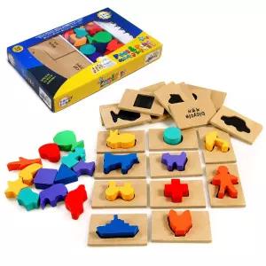 [유토피아]유아영어 한글 퍼즐 도형 모양 맞추기 어린이집 교구 도형놀이 어린이집교구 도형맞추기장난감