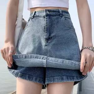 뒷밴딩 청치마바지 A라인핏 옐로우 스티치 뒷포켓 Qoa7+7NoL